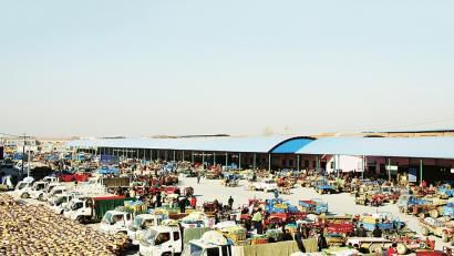 市场交易场面美国南达科他州州长丹尼斯·多加德及其夫人一行来曲堤镇考察通讯员