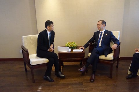 俄罗斯总理梅德韦杰夫乌镇会马云