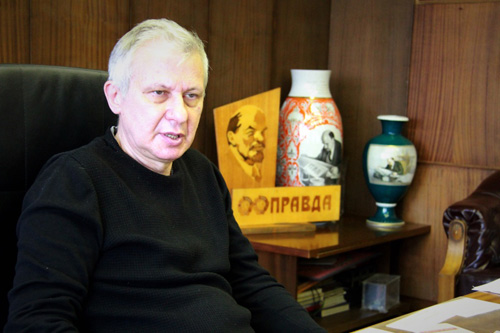 俄罗斯《真理报》主编科莫茨基&nbsp;人民网记者 华迪摄